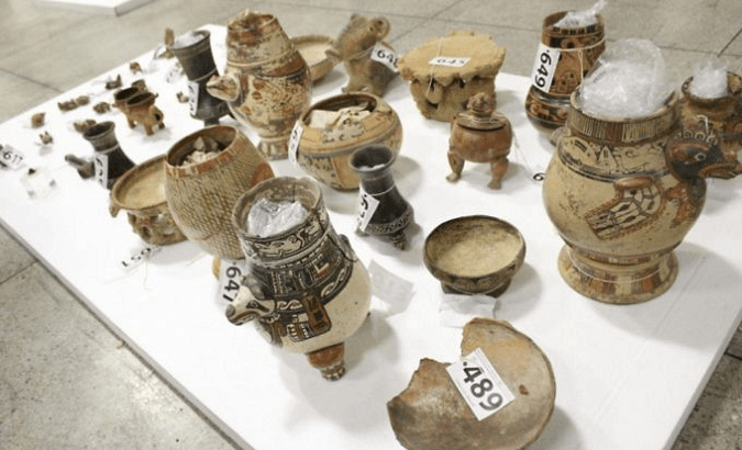 Some of the 196 cultural objects returned to Costa Rica.