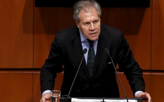 Organization of American States (OAS) Secretary General Luis Almagro gives a speech during a plenary session of Mexico's Senate in Mexico City, Sept. 8, 2015.