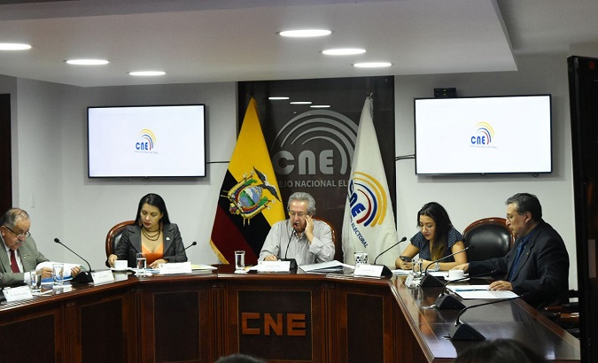 The Ecuadorean in-transition CNE rejects the OAS electoral verification mission.