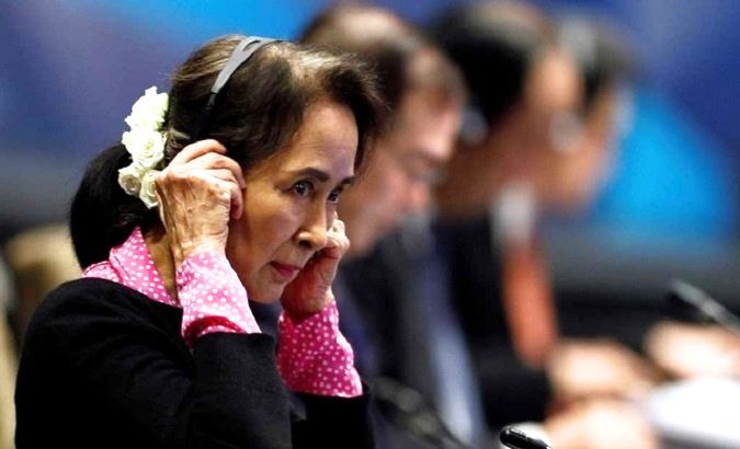Myanmar's embattled de facto leader Aung San Suu Kyi