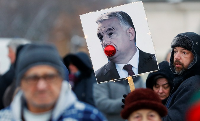 10,000 People Protest in Budapest Against Government 'Slave Law'
