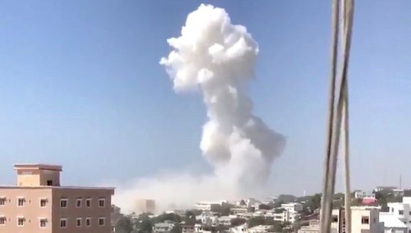 Smoke rises after an explosion in Mogadishu, Somalia, on Dec. 22.