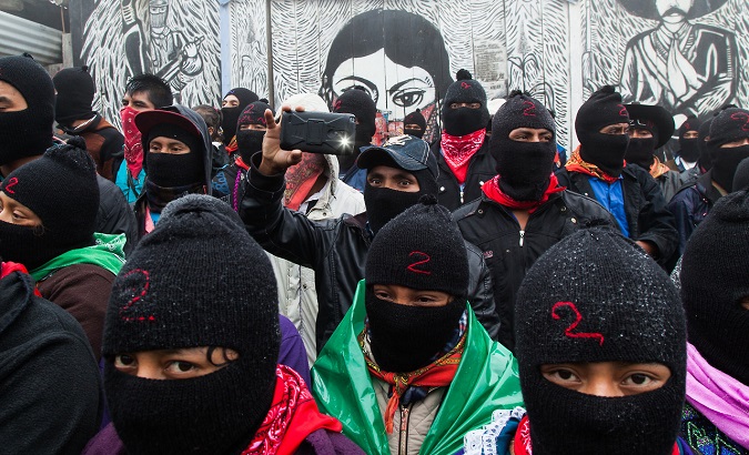 Zapatistas at the Oventik Caracol, Chiapas, during a visit of the National Indigenous Congress to Zapatista Territory, October 2018.