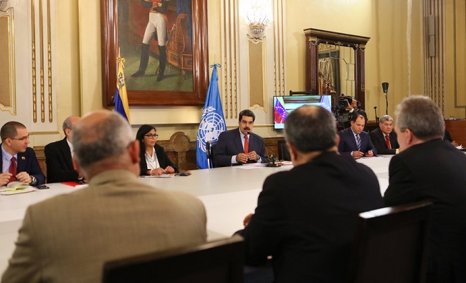 Venezuelan President Maduro met with the representatives of the United Nations agencies, in Caracas on Saturday.