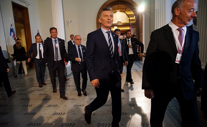 Argentine's President Mauricio Macri after partipating in a Mercosur trade block summit in Montevideo, Uruguay December 18, 2018.