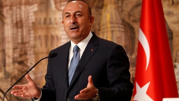 Turkish Foreign Minister Mevlut Cavusoglu speaks during a conference in Istanbul, Turkey, Oct. 30, 2018.