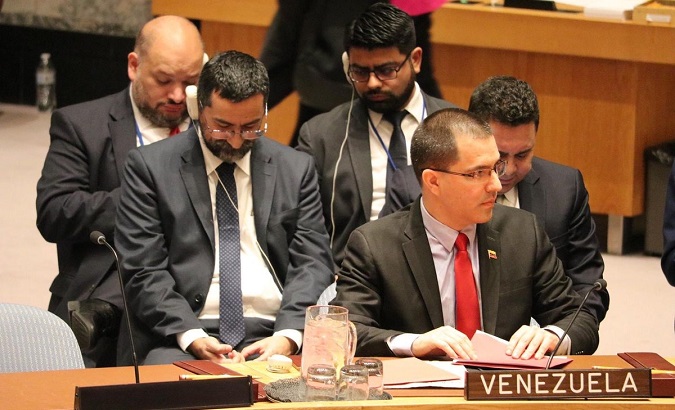 Venezuelan Foreign Affairs Minister Jorge Arreaza defended the legitimacy and constitutionallity case of the Bolivarian government of Venezuela.