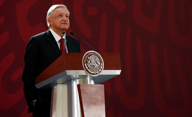 Mexico's President Andres Manuel Lopez Obrador attends a media conference at Palacio Nacional in Mexico City, Mexico January 30, 2019.
