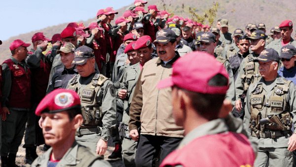 President Nicolas Maduro visited about 2,000 members of the armed forces during drills. Feb. 1, 2019