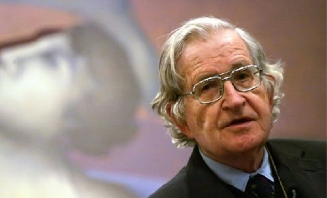U.S. linguist Noam Chomsky at the University of Chile, Santiago de Chile, Chile.