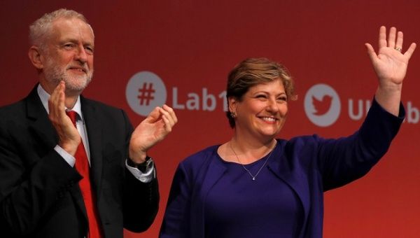 Emily Thornberry, Labour Party's Shadow Foreign Secretary with Labour Party leader Jeremy Corbyn.