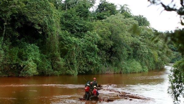 Members of a rescue team search for victims of a collapsed tailings dam owned by Brazilian mining company Vale SA in a vehicle on Paraopeba River, in Brumadinho, Brazil February 5, 2019.