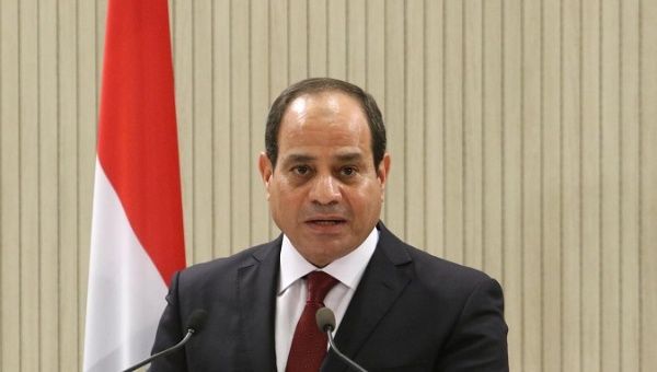 Egyptian President Abdel Fattah al-Sisi speaks during a news conference at the Presidential Palace in Nicosia, Cyprus November 20, 2017.