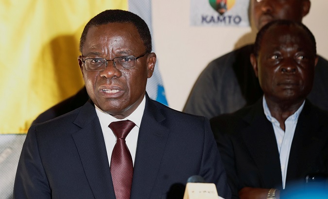 Maurice Kamto, the Renaissance Movement's former presidential candidate, at his headquarter in Yaounde, Cameroon, Oct. 8, 2018.