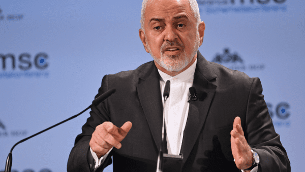 Iran's Foreign Minister Mohammad Javad Zarif speaks during the annual Munich Security Conference in Munich, Germany Feb. 17, 2019.