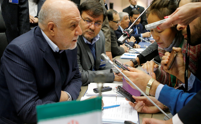 Iran's Oil Minister Bijan Zanganeh talks at OPEC meeting in Vienna, Austria, November 30, 2016