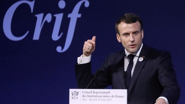 French President Emmanuel Macron said that anti-Zionism is anti-Semitism.