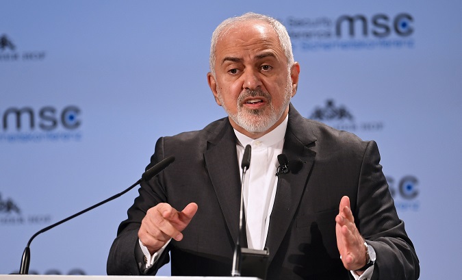 Iran's Foreign Minister Mohammad Javad Zarif speaks during the annual Munich Security Conference in Munich, Germany February 17, 2019.