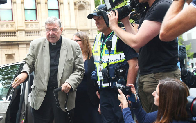 Cardinal George Pell at County Court in Melbourne, Australia, Feb. 26, 2019