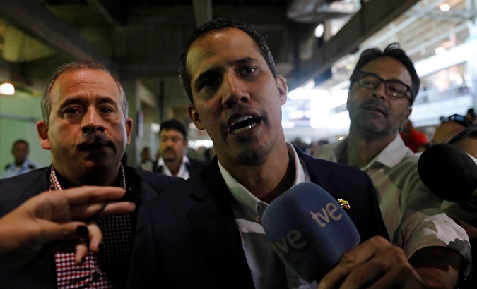 Juan Guaido arrived in Maiquetia airport, Caracas, Venezuela on Mar. 4, 2019.