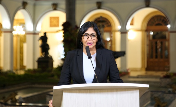 Venezuela's Vice President Delcy Rodriguez at the Miraflores Palace in Caracas, Venezuela, Mar. 7, 2019.