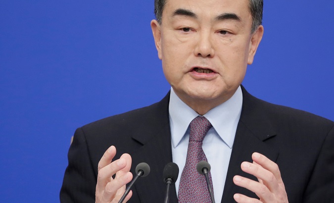 Chinese Foreign Minister Wang Yi attends a news conference in Beijing, China, Mar. 8, 2019.