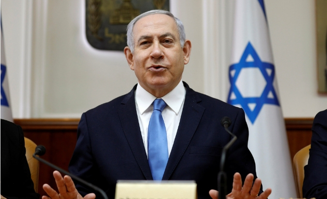 Israeli Prime Minister Benjamin Netanyahu gestures during the weekly cabinet meeting in Jerusalem March 10, 2019