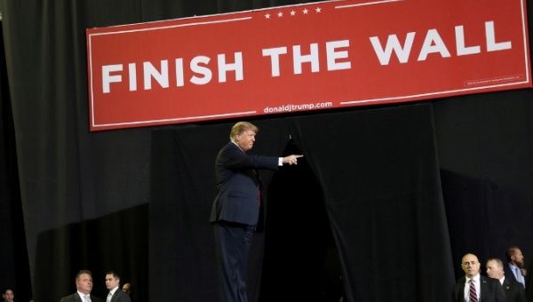 U.S. President Donald Trump gestures during a rally at El Paso County Coliseum in El Paso, Texas, U.S.
