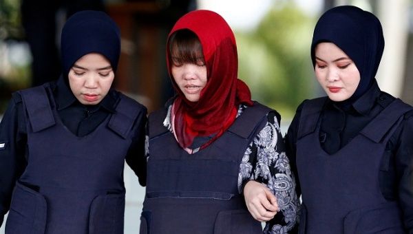 Vietnamese Doan Thi Huong, who was a suspect in the murder case of North Korean leader's half brother Kim Jong Nam, leaves the Shah Alam High Court in Malaysia.