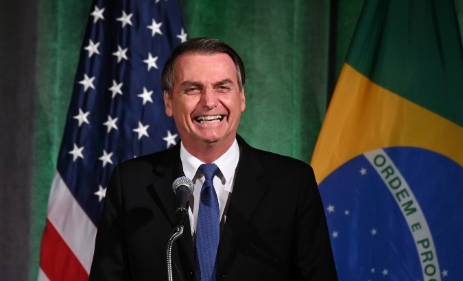 Brazilian President Jair Bolsonaro participates in a Brazil-U.S. Business Council forum to discuss relations and future cooperation and engagement in Washington