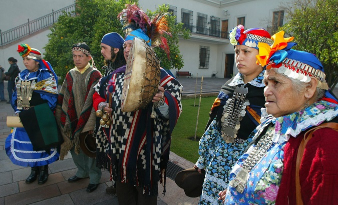 Chilean Mapuche healers at the Money Palace to commemorate the year