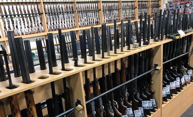 Firearms are displayed at Gun City gunshop in Christchurch, New Zealand, March 19, 2019