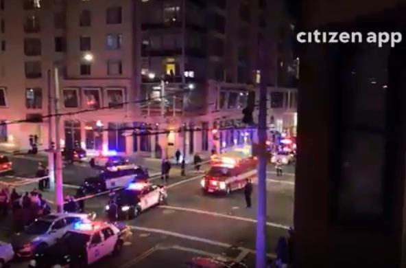 scene of San Francisco shooting that has left one dead, at least four injured. March 23, 2019