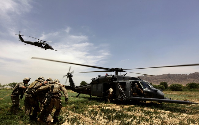 Black Hawk helicopter during a medical evacuation operation near the Arghandab river in Kandahar province, southern Afghanistan, May 11, 2010.