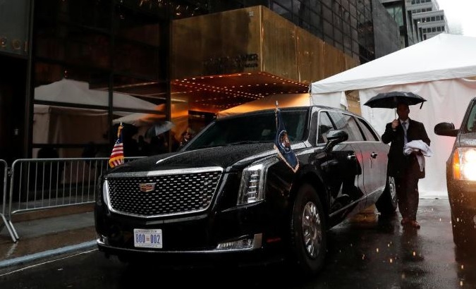 The chauffeur would pick up the Trump family in Florida in their custom made black Cadillac Escalade.