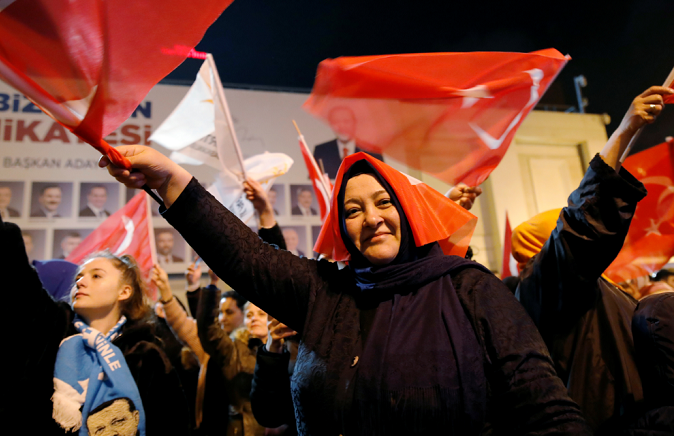 Supporters of AK Party in Istanbul, Turkey March 31, 2019.