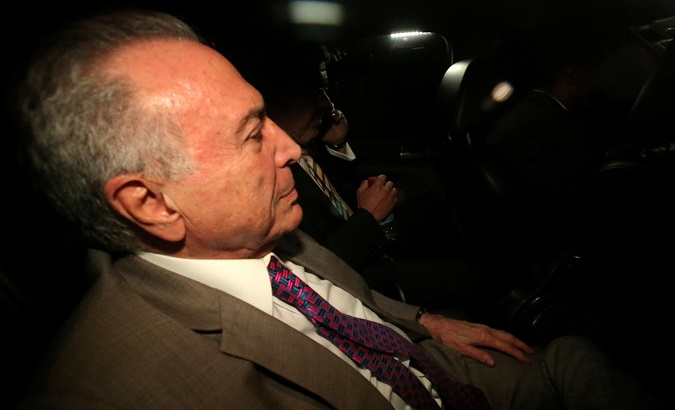 Brazil's former President Michel Temer arrives at his home in Sao Paulo, Brazil March 25, 2019.