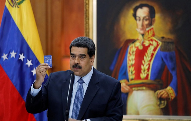 President of Venezuela, Nicolas Maduro, is seen speaking to the nation.