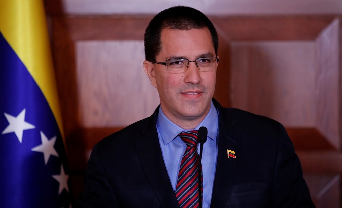 Venezuelan Foreign Minister Jorge Arreaza attends a news conference in Ankara, Turkey, April 1, 2019.