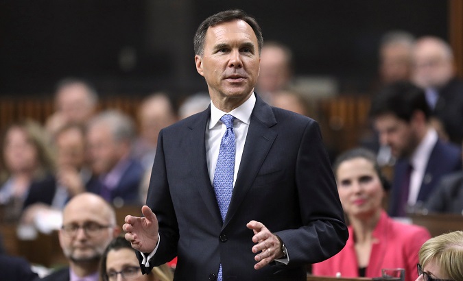 Canada's Finance Minister Bill Morneau delivers the budget in the House of Commons on Parliament Hill in Ottawa.