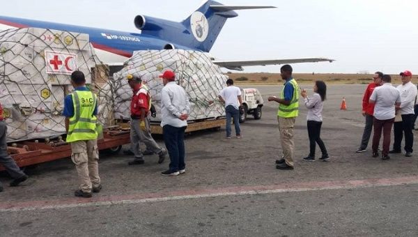The aid will be distributed to different facilities operated by the Red Cross and by the Venezuela public health system.