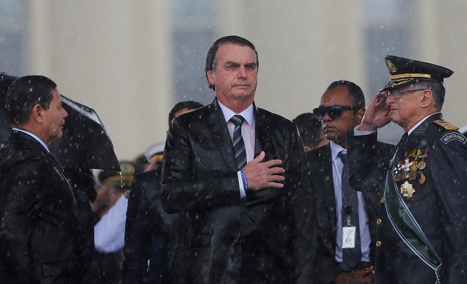 President Jair Bolsonaro during the Army Day ceremony in Brasilia, Brazil, April 17, 2019.