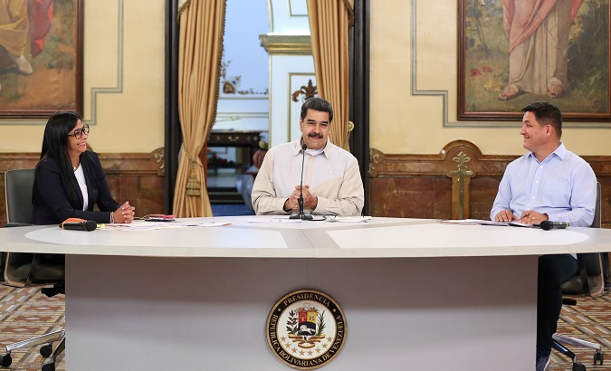 President Nicolas Maduro at the Miraflores Palace Caracas, Venezuela, April 23, 2019.