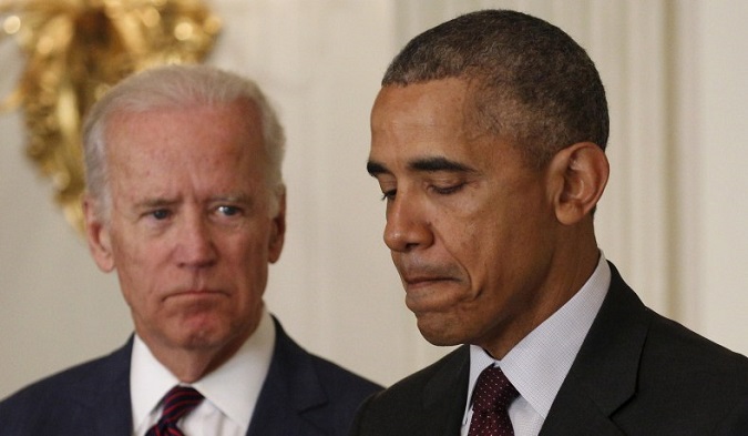 Joe Biden (L) was discouraged to run for the position of the President of the U.S. by his friend and former President Barack Obama.