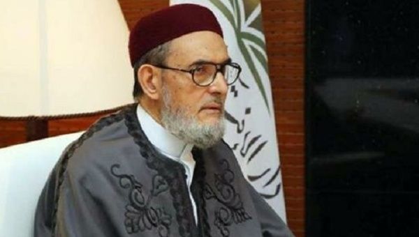 Libyan Grand Mufti Sadiq Al-Ghariani speaks to an audience in Tripoli.