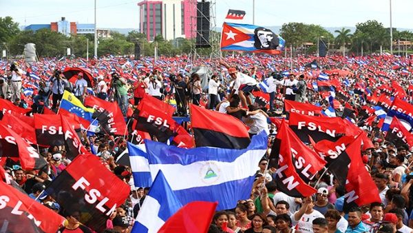 Pro-government marches in Nicaragua.