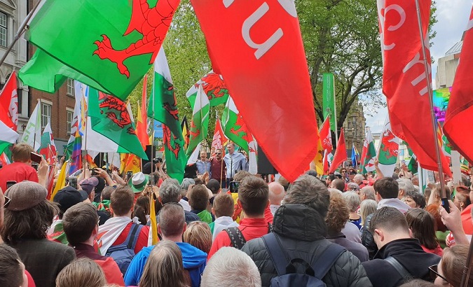 Thousands of Welshmen marched for their independence on Saturday, May 11, 2019.