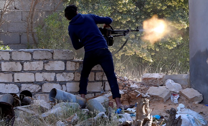 Militia forces in Ain Zara, Tripoli, Libya April 28, 2019.