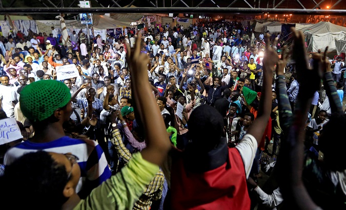 Sudanese protesters attend a demonstration along the streets of Khartoum, Sudan May 22, 2019.