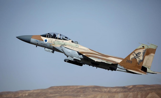 An Israeli F-15 fighter jet takes off during an exercise dubbed 